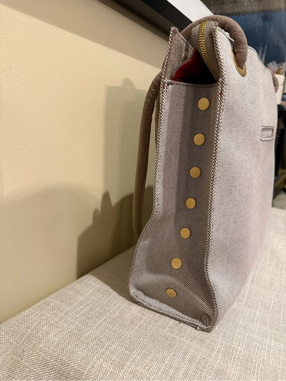 Hammitt Benjamin Professional Tote Bag | Canvas & Leather Studded Work Bag